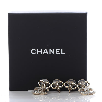 Chanel Metal Pearl CC Coco Climber Clip On Earrings Gold 5 of 5
