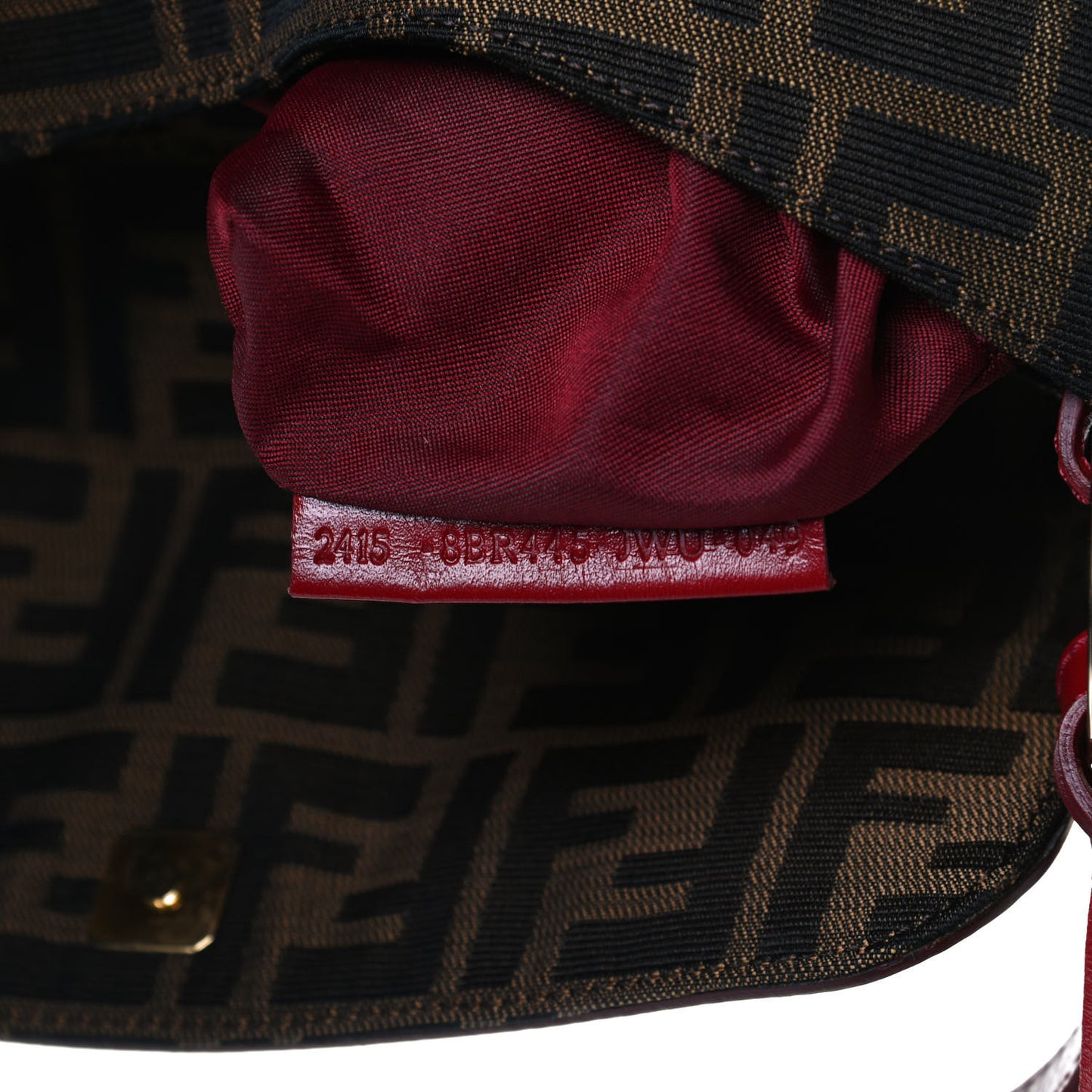 Zucca Cuoio Lucido Small Chef Shoulder Bag Tobacco Rosso Scuro