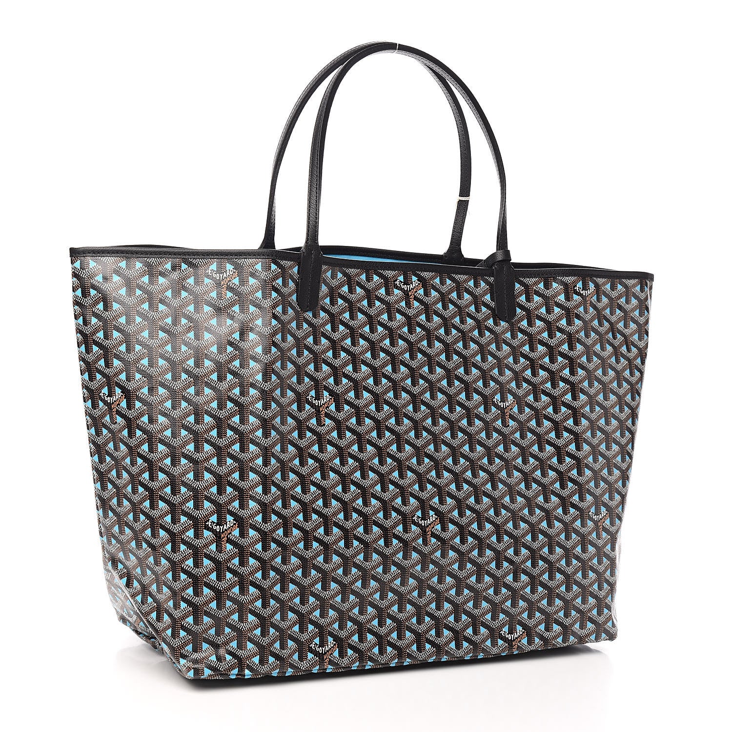 Goyard Goyardine Saint Louis Claire Voie GM Black Blue 4 of 11