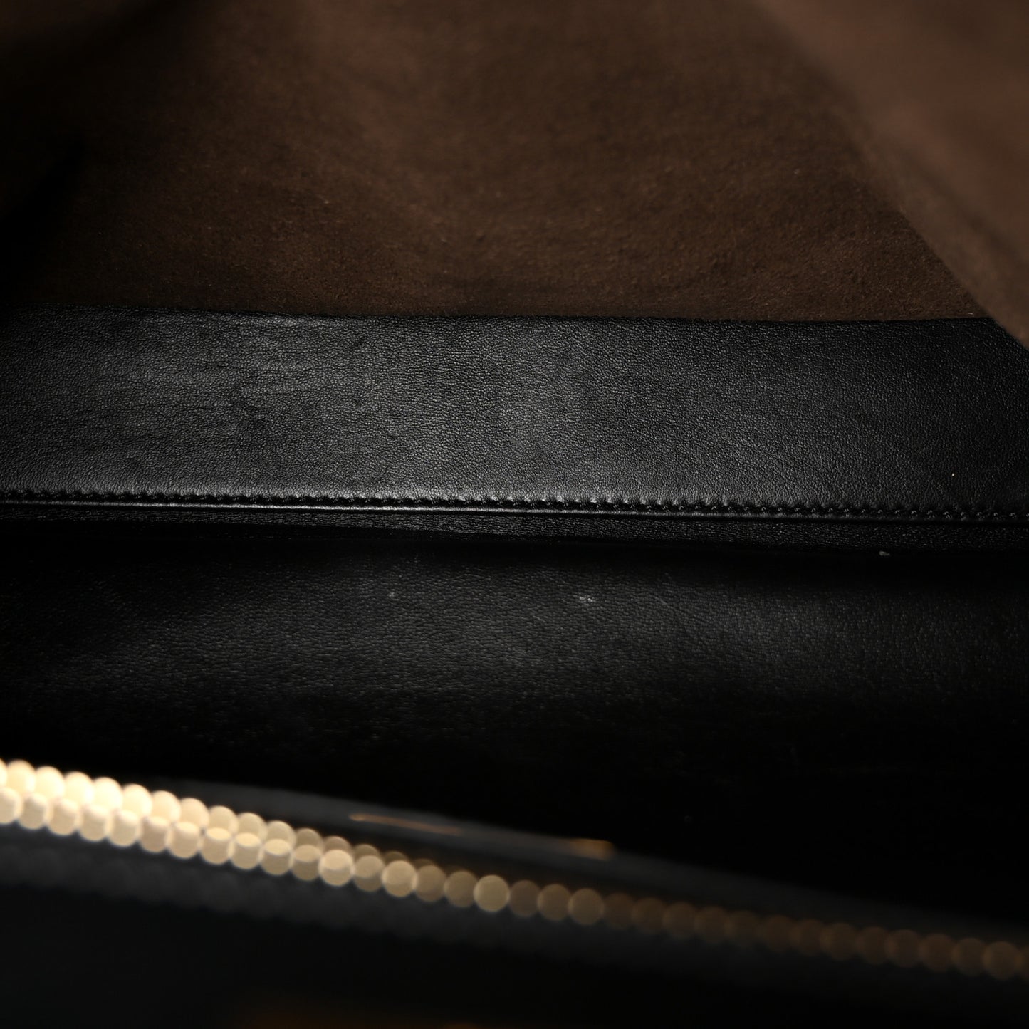 Shearling Vitello Vernice Mou Pequin Striped Medium Peekaboo Iconic Satchel Tobacco Black