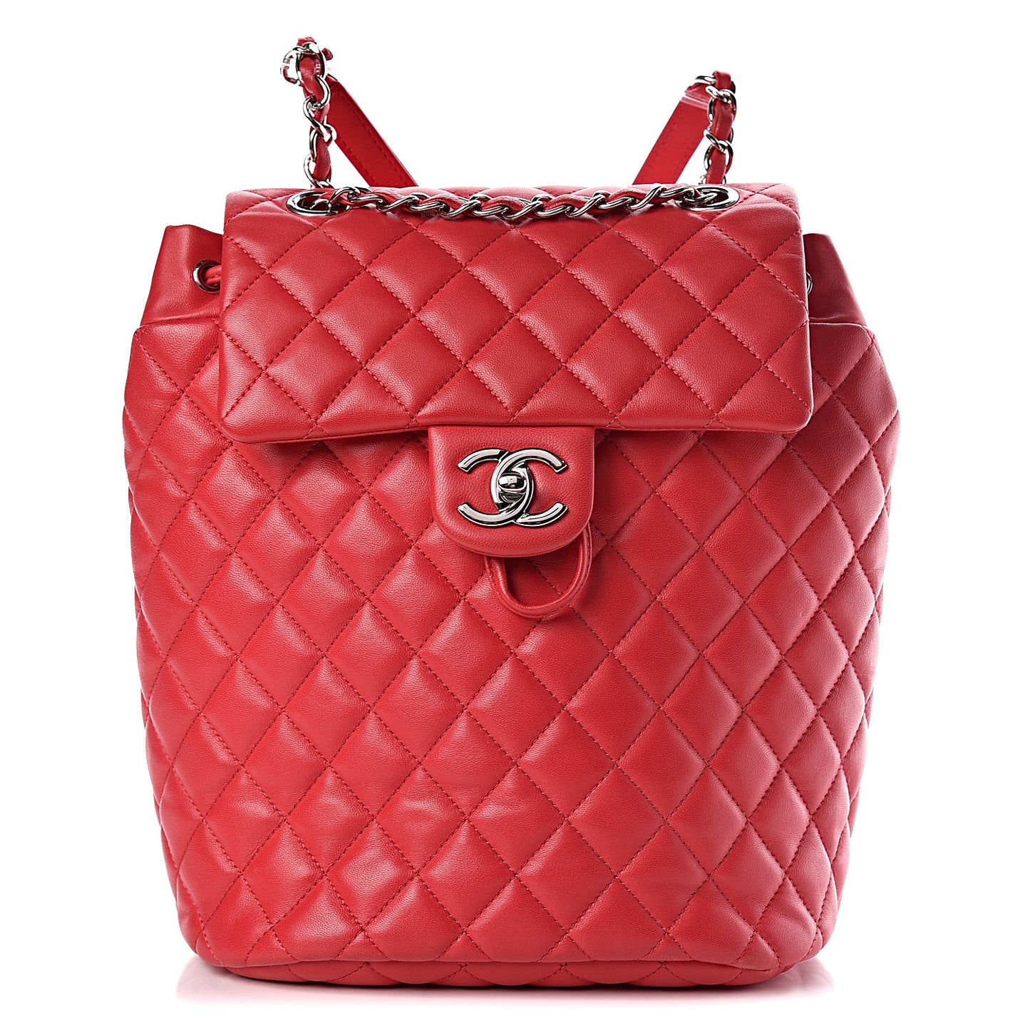 Lambskin Quilted Small Urban Spirit Backpack Red