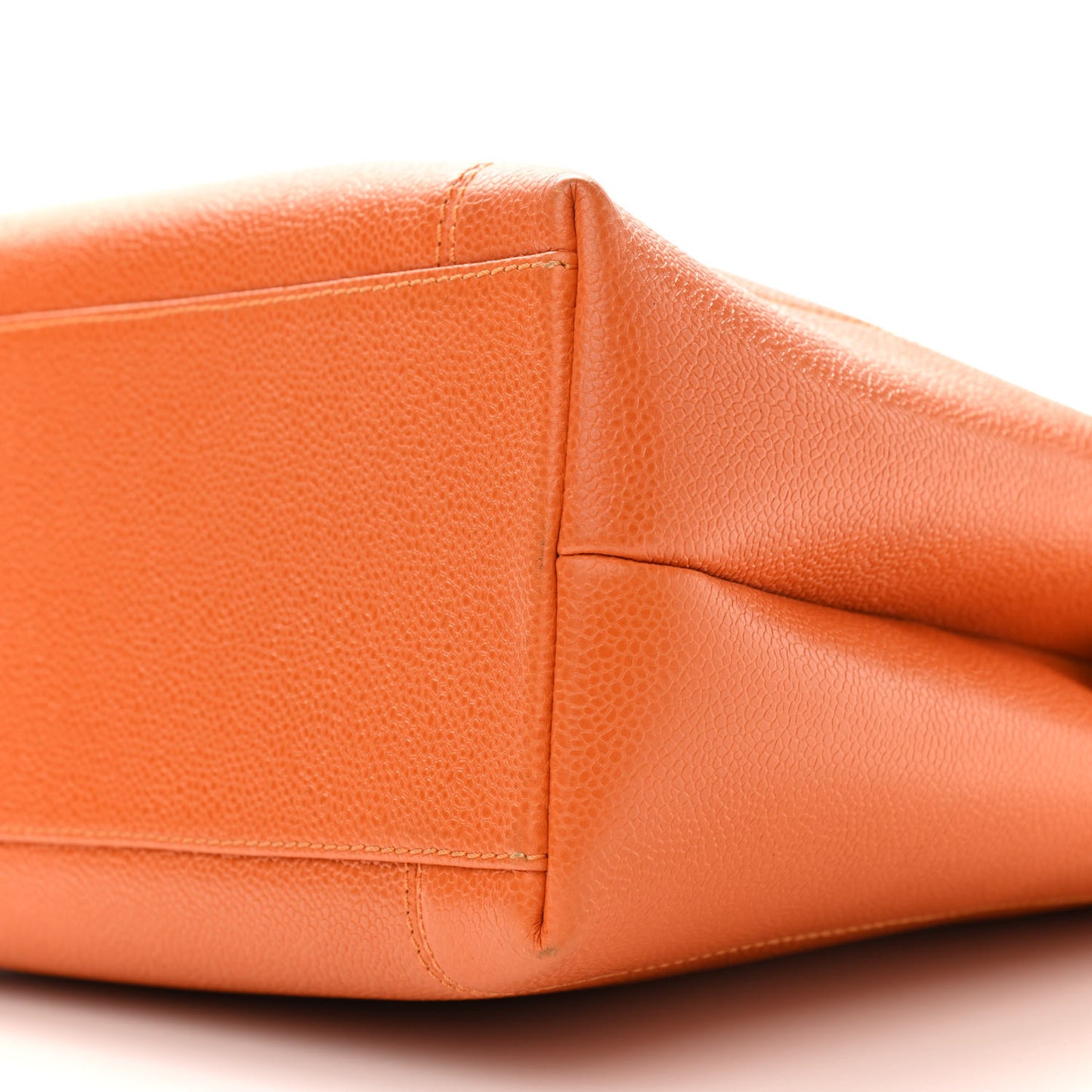Caviar Logo Shoulder Bag Orange