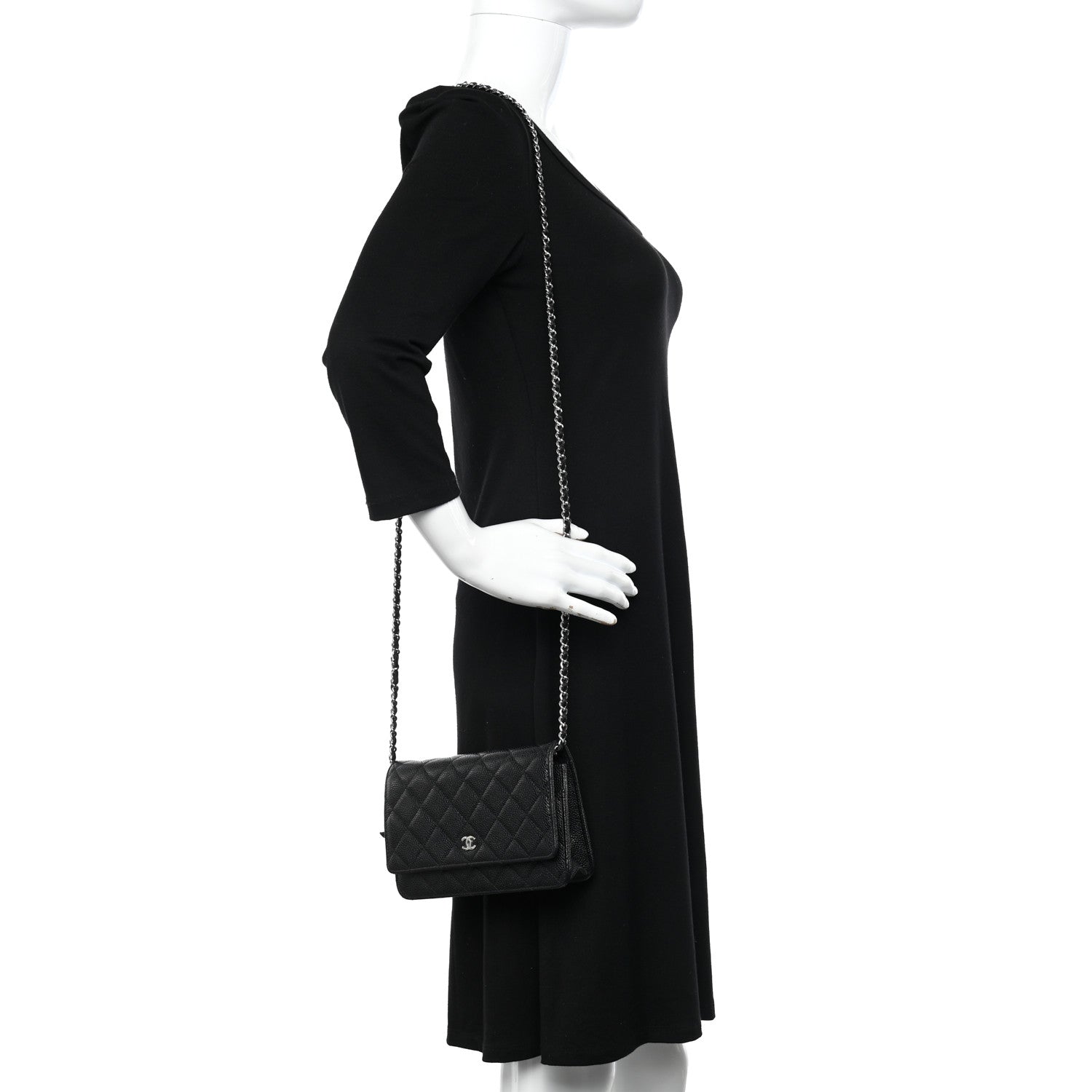 Chanel Caviar Quilted Wallet on Chain WOC Black 3 of 11