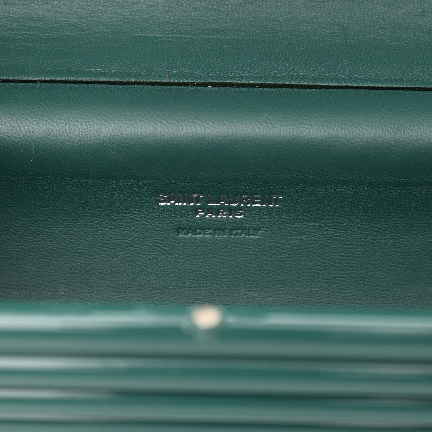 Saint Laurent Ribbed Plexiglass Lambskin Fringe Monogram Opium Box Bag Green 12 of 16
