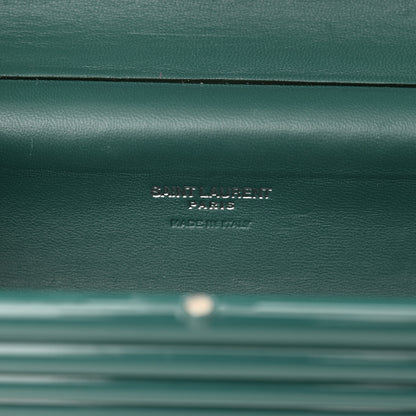 Saint Laurent Ribbed Plexiglass Lambskin Fringe Monogram Opium Box Bag Green 12 of 16