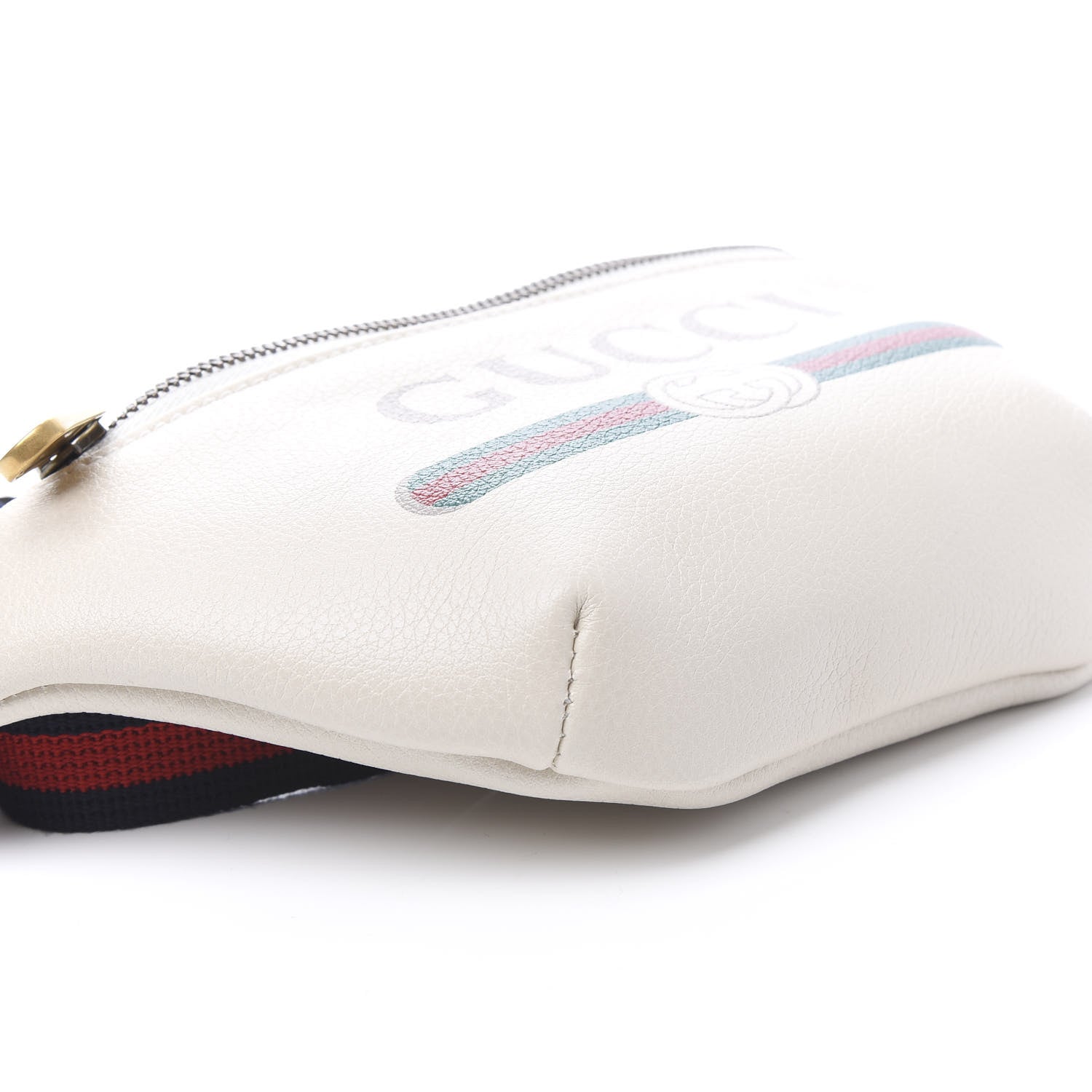 Gucci Grained Calfskin Small Logo Belt Bag White 8 of 9