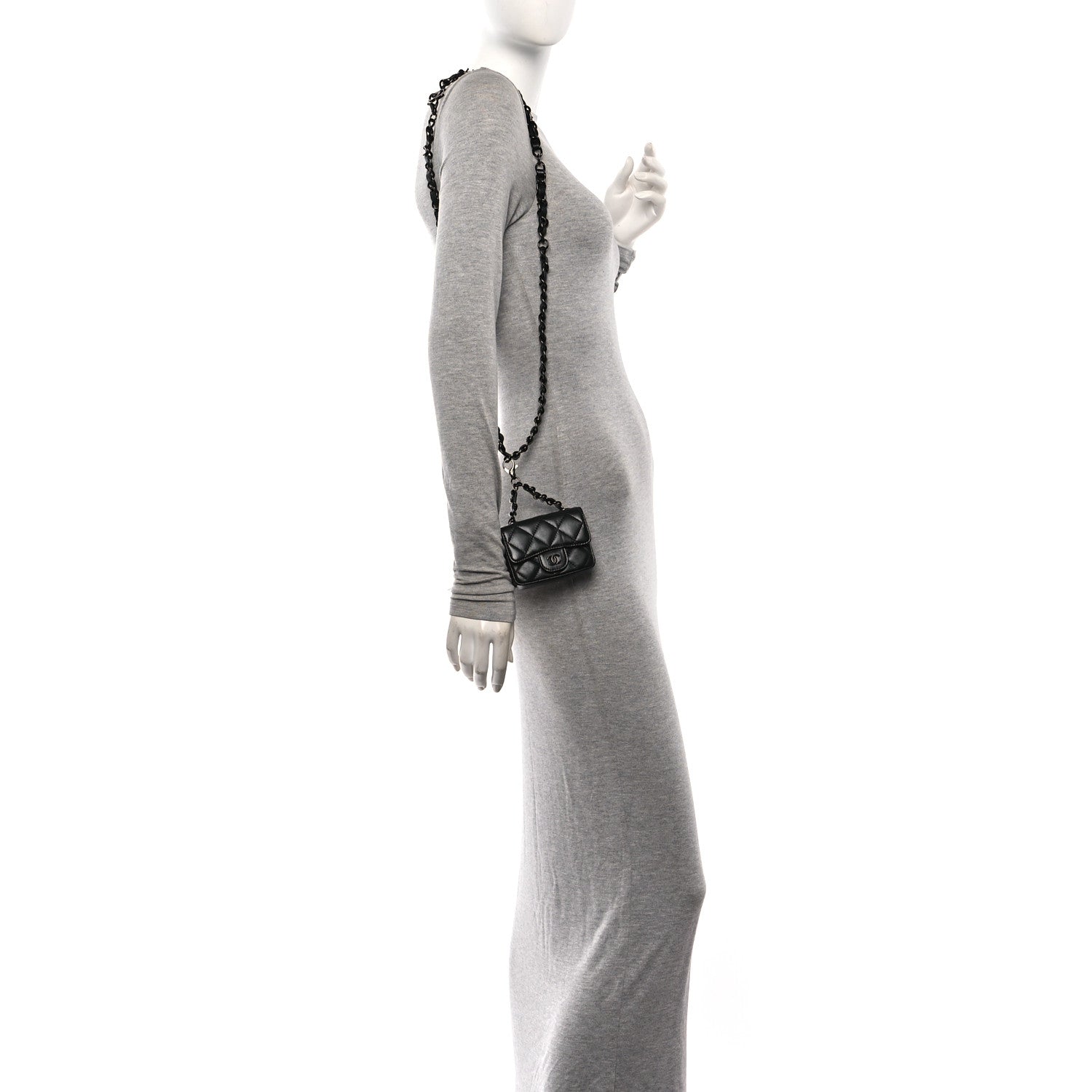 Chanel Lambskin Quilted Mini Chain Belt Bag So Black 2 of 11