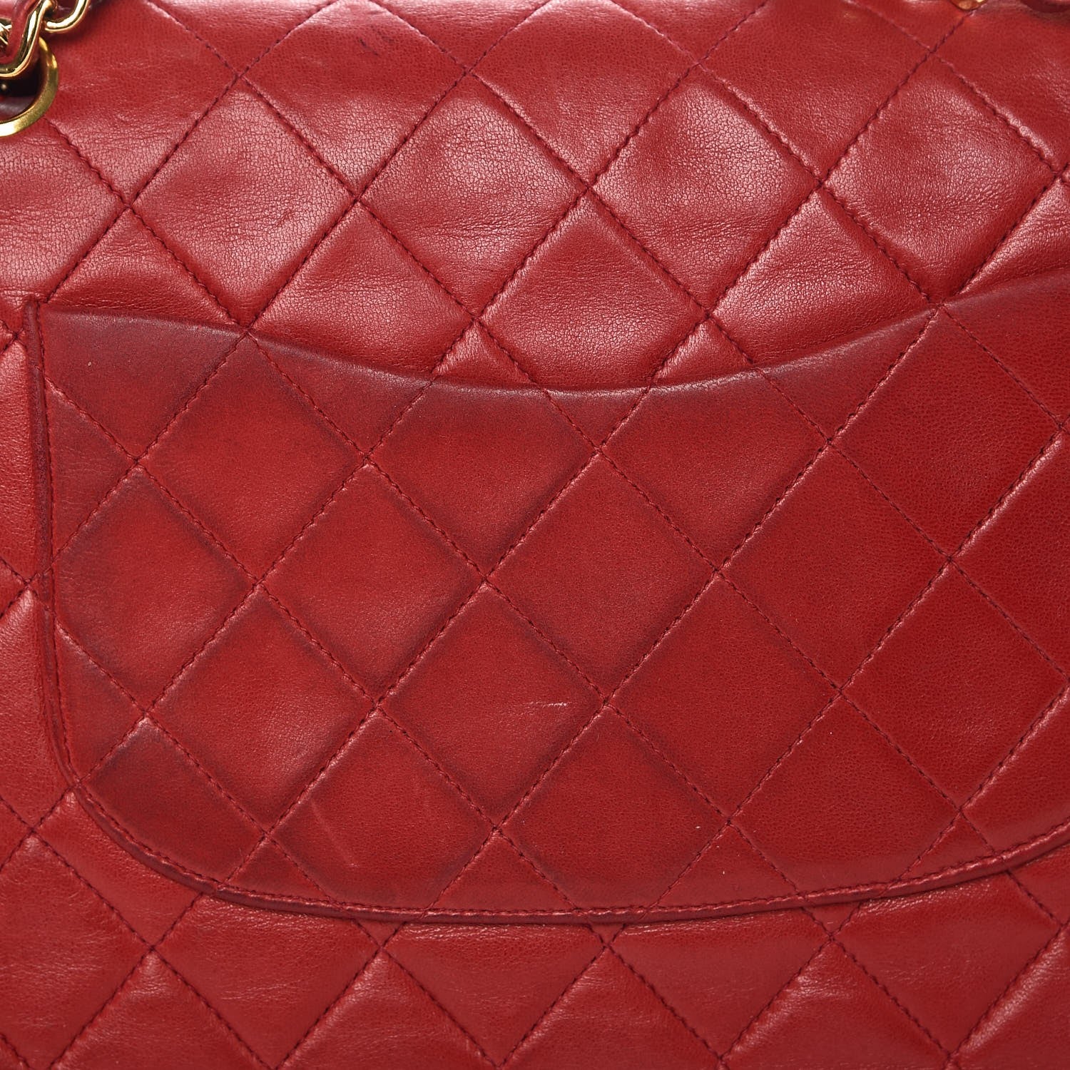 Chanel Lambskin Quilted Medium Double Flap Red 12 of 15