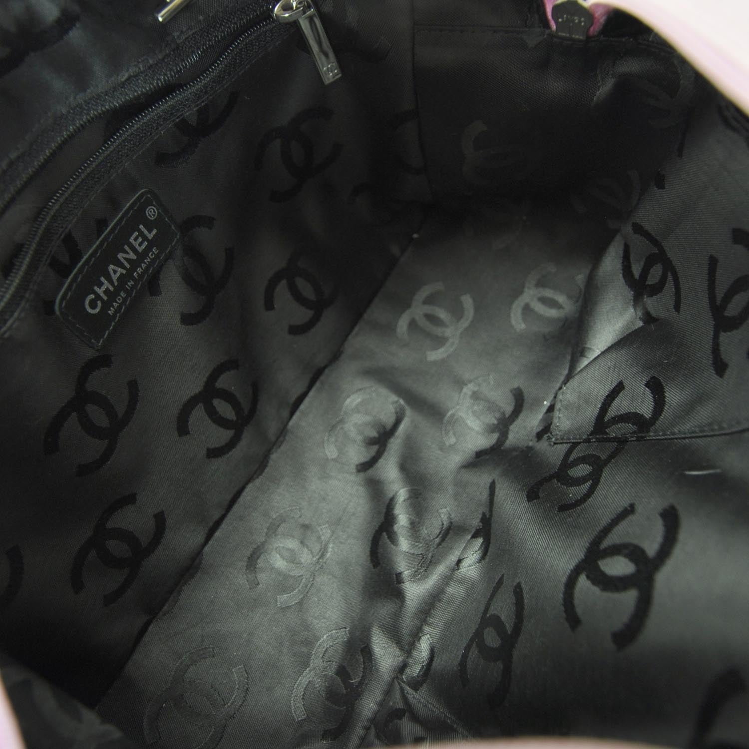 Chanel Calfskin Quilted Large Cambon Bowler Pink Black 7 of 12