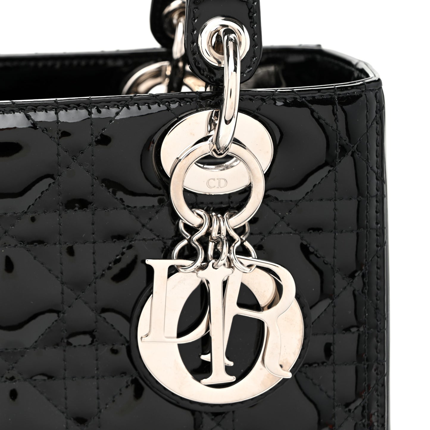 Patent Cannage Medium Lady Dior Black