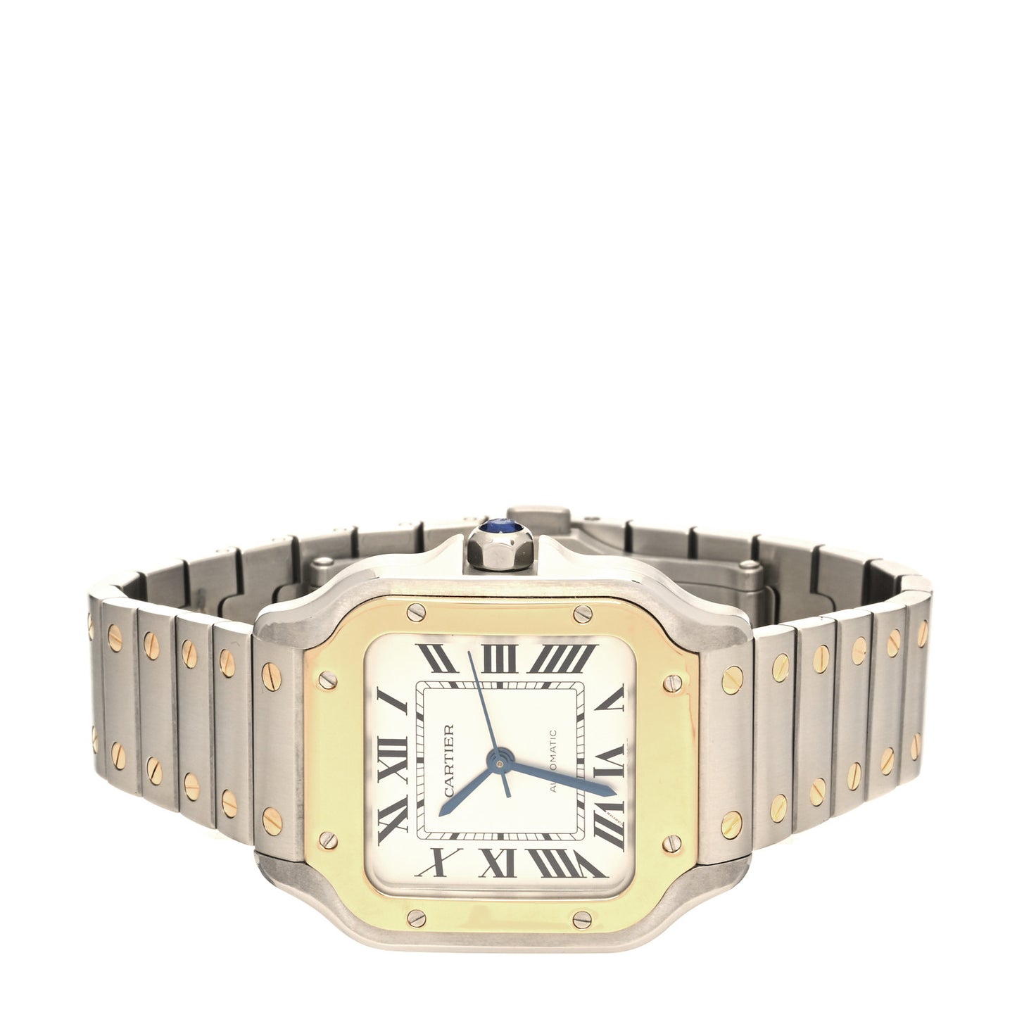 Stainless Steel 18K Yellow Gold 35mm Santos de Cartier Automatic Watch