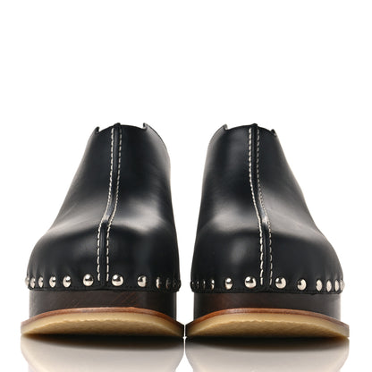 Hermes Calfskin Beechwood Earth Mules 37 Black 2 of 7