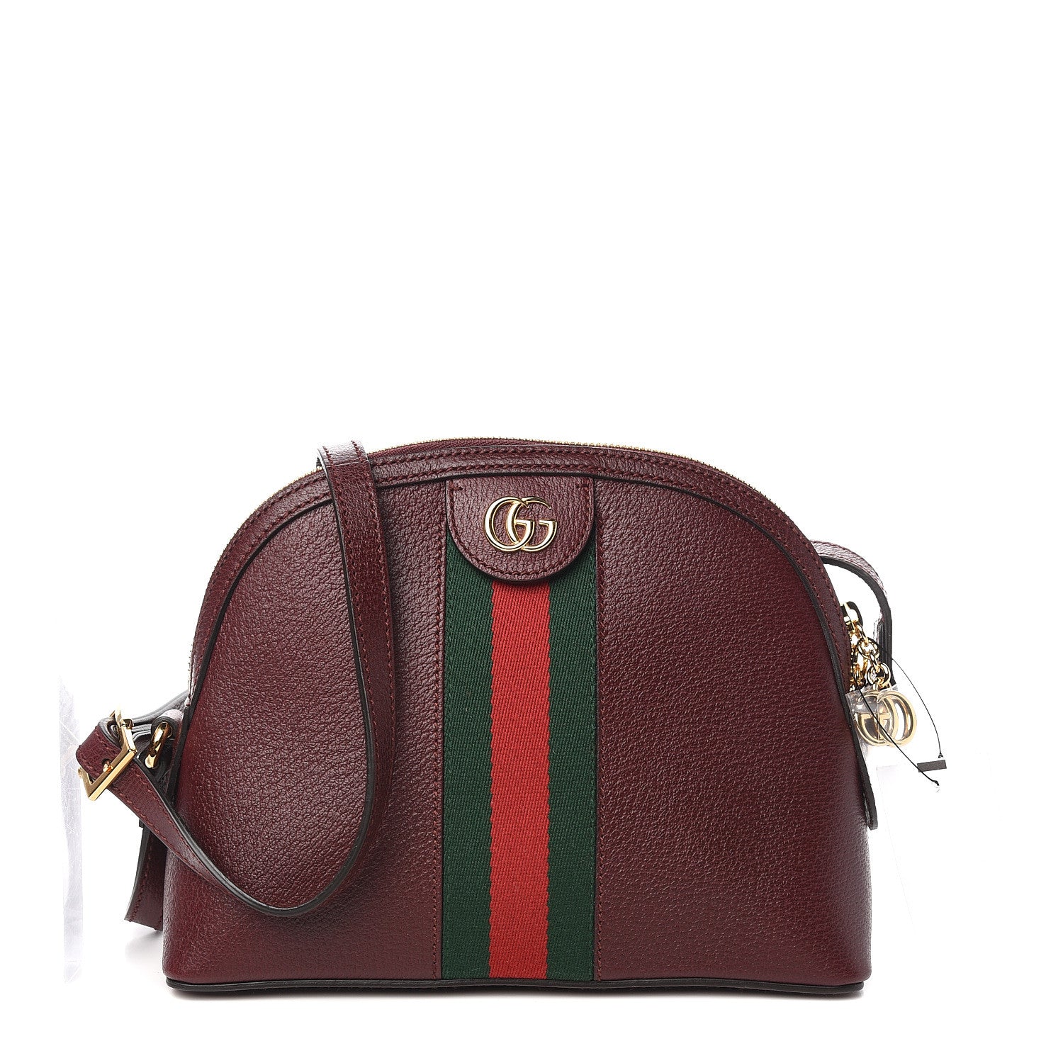 Gucci Textured Calfskin Web Small Ophidia Dome Shoulder Bag Vintage Bordeaux 1 of 10