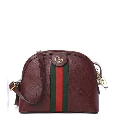 Gucci Textured Calfskin Web Small Ophidia Dome Shoulder Bag Vintage Bordeaux 1 of 10