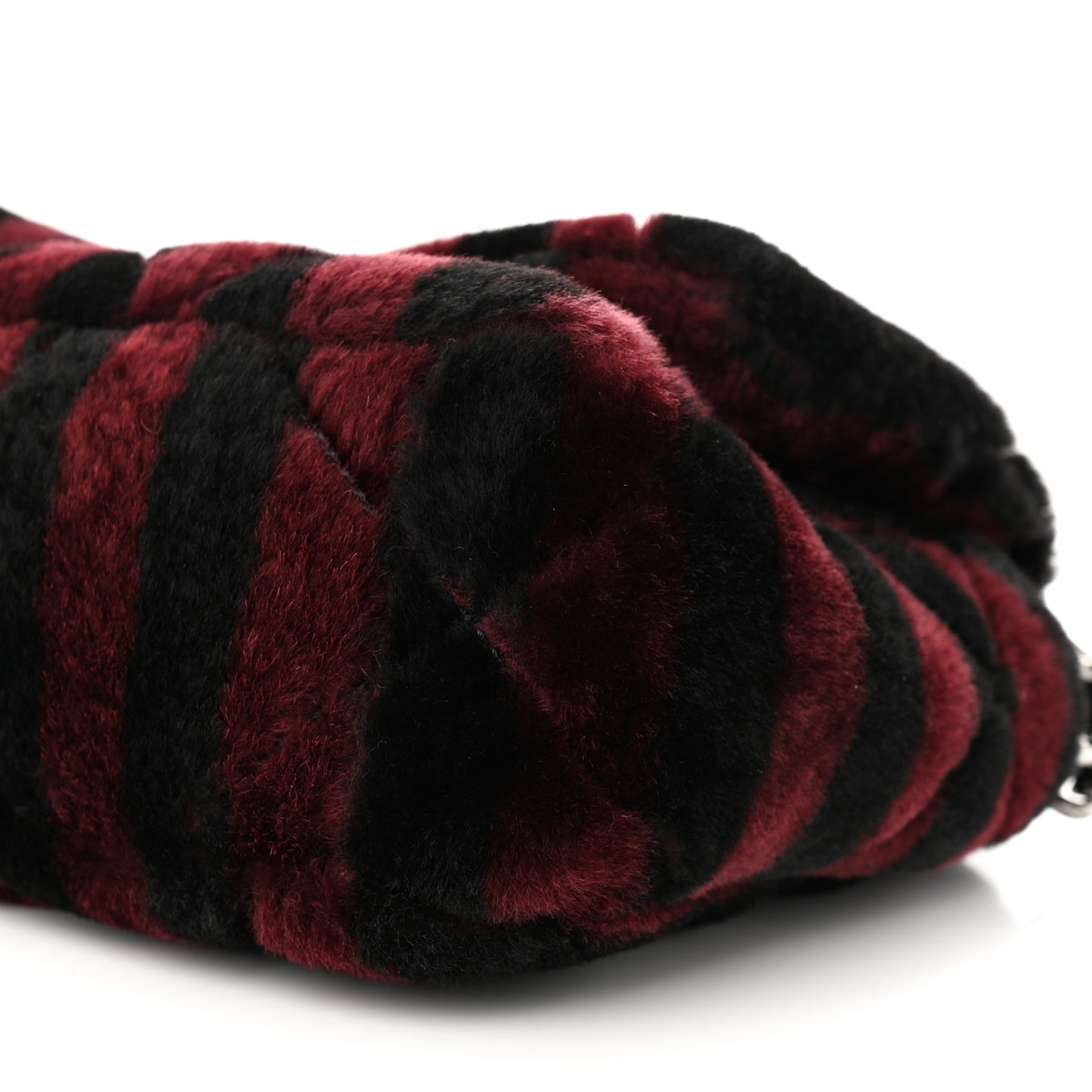Shearling Striped Medium Chanel 19 Flap Red Black