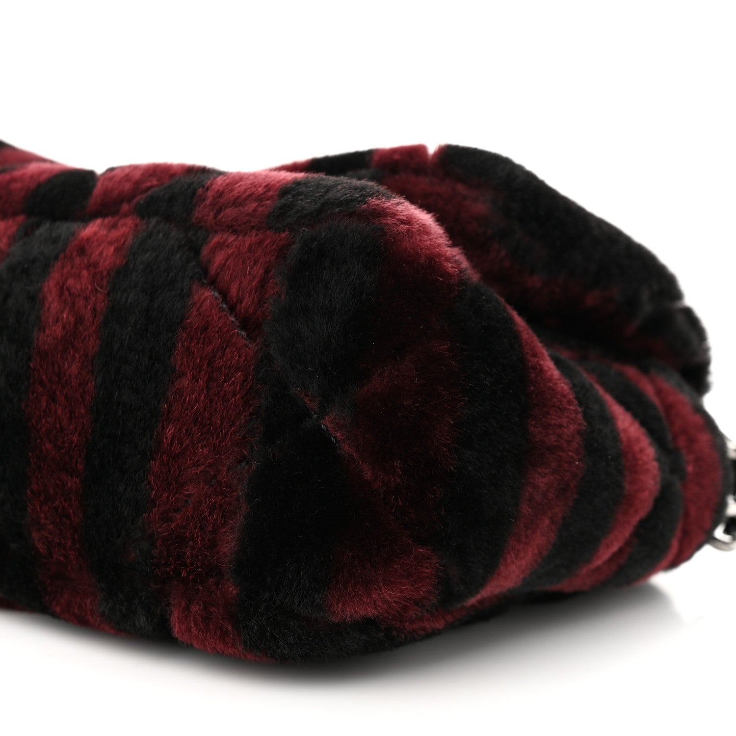 Chanel Shearling Striped Medium Chanel 19 Flap Red Black 10 of 11