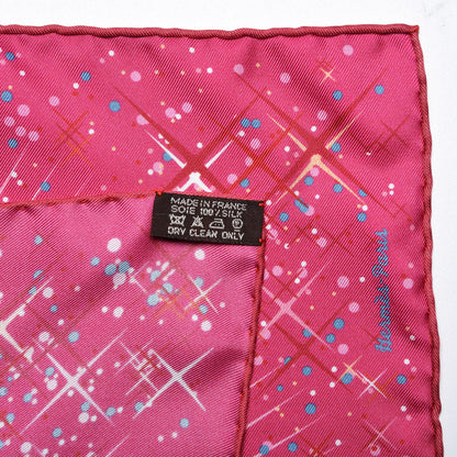 Hermes Silk Magic Kelly Pocket Square Scarf Rose Vif Rose Pale Rouge 5 of 6