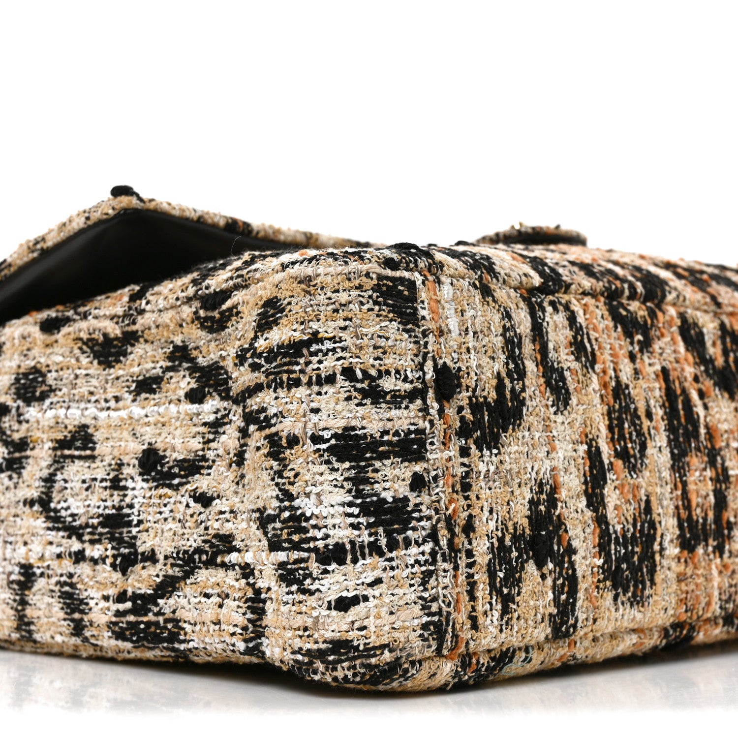 Chanel Tweed Mixed Fibers Leopard Print Souplissimo Maxi Flap Brown Black White 9 of 10