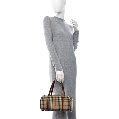 Burberry Haymarket Check Barrel Bag Brown 2 of 13