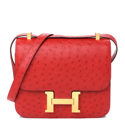 Hermes Ostrich Constance 24 Rouge Vif 1 of 9