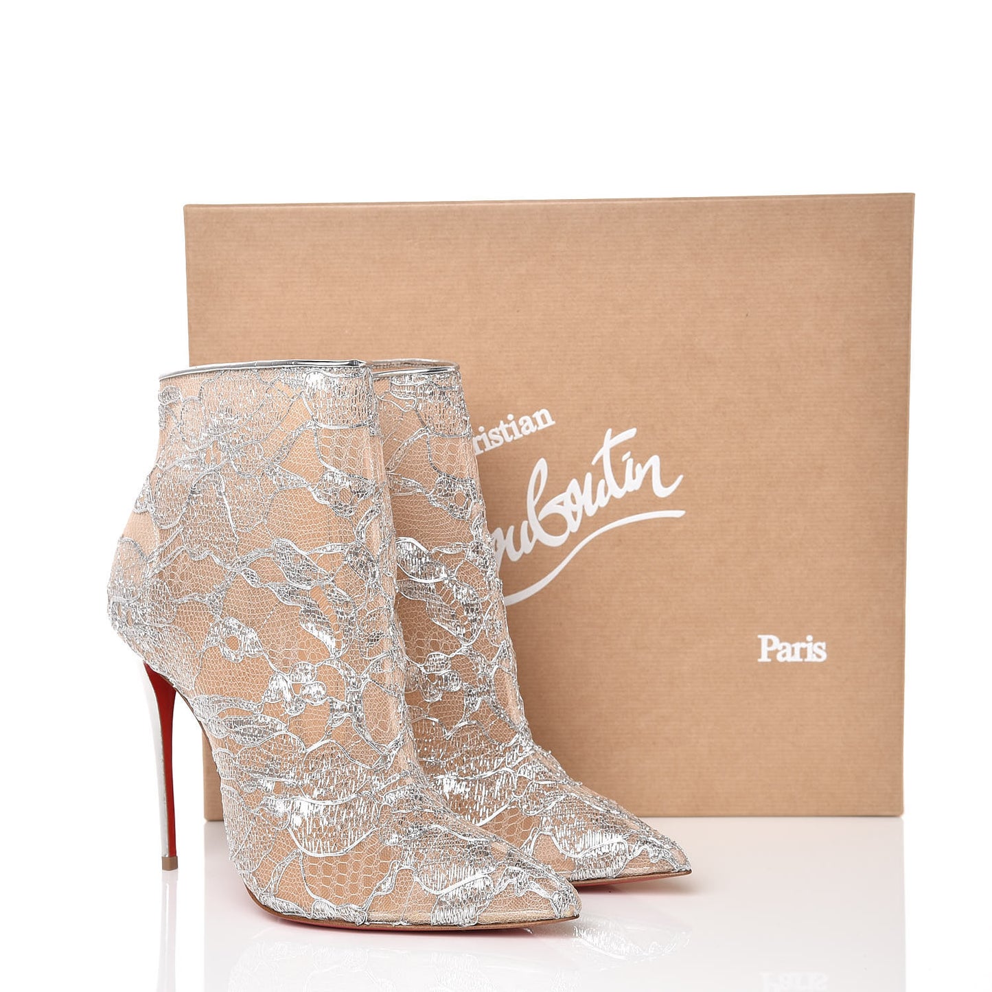 Lace Lurex Specchio Gipsybootie 100 Ankle Boots 39 Silver