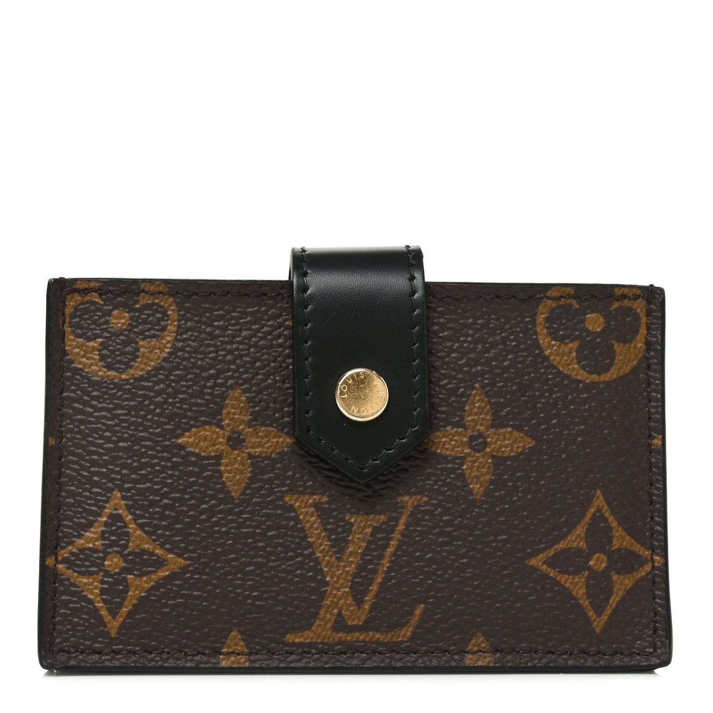 Monogram Gusset Card Holder Black