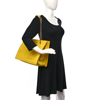 Prada Tessuto Nylon Chain Tote Giallo 2 of 9