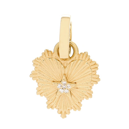 Foundrae 18K Yellow Gold Diamond Miniature Heart Pendant 1 of 3