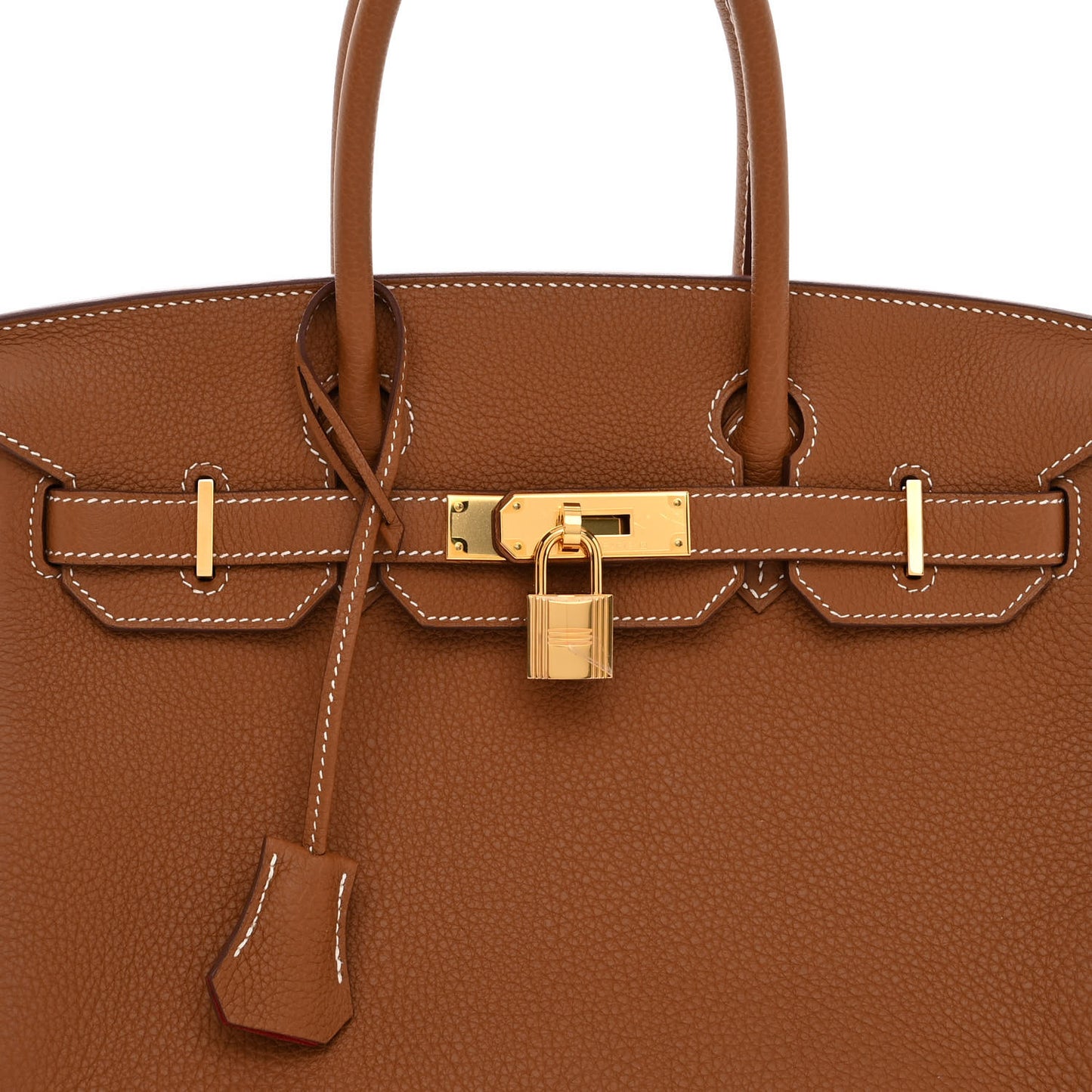 Togo Horseshoe Birkin 30 Gold Vermillion