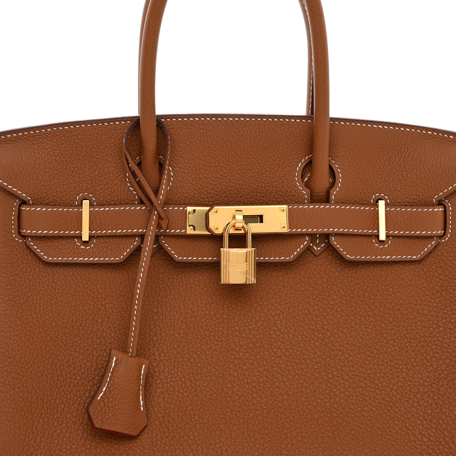 Hermes Togo Horseshoe Birkin 30 Gold Vermillion 8 of 11