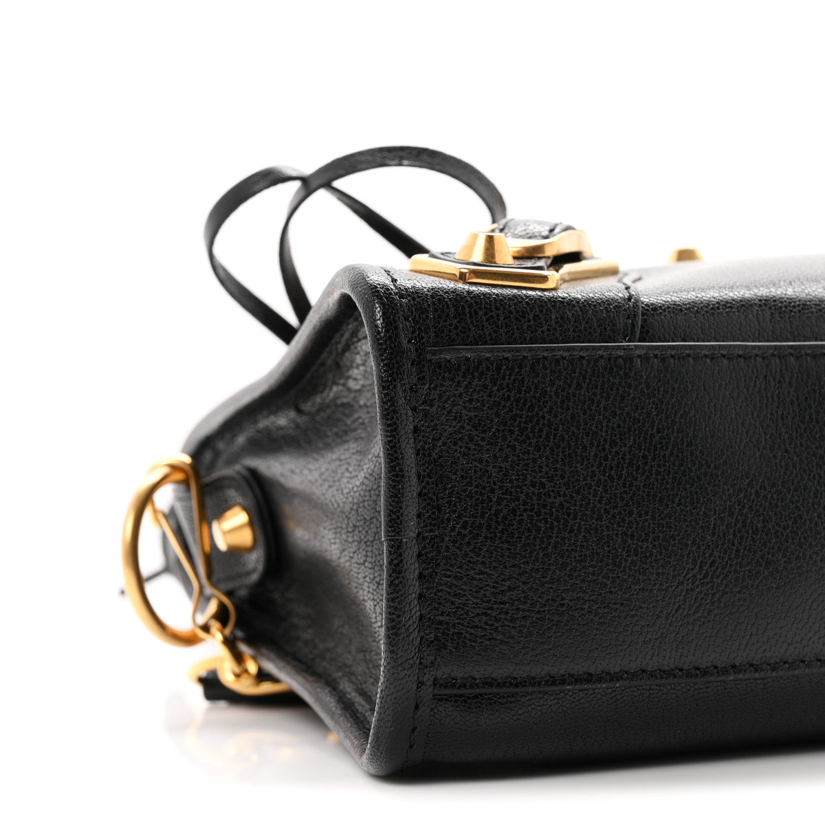 Balenciaga Supple Goatskin Gold Metallic Edge Hardware Mini Le City Uptown Black 10 of 11