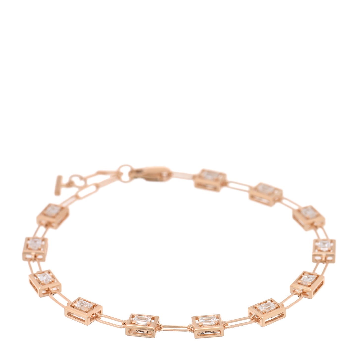 18K Rose Gold Diamond Jewel Box Bracelet