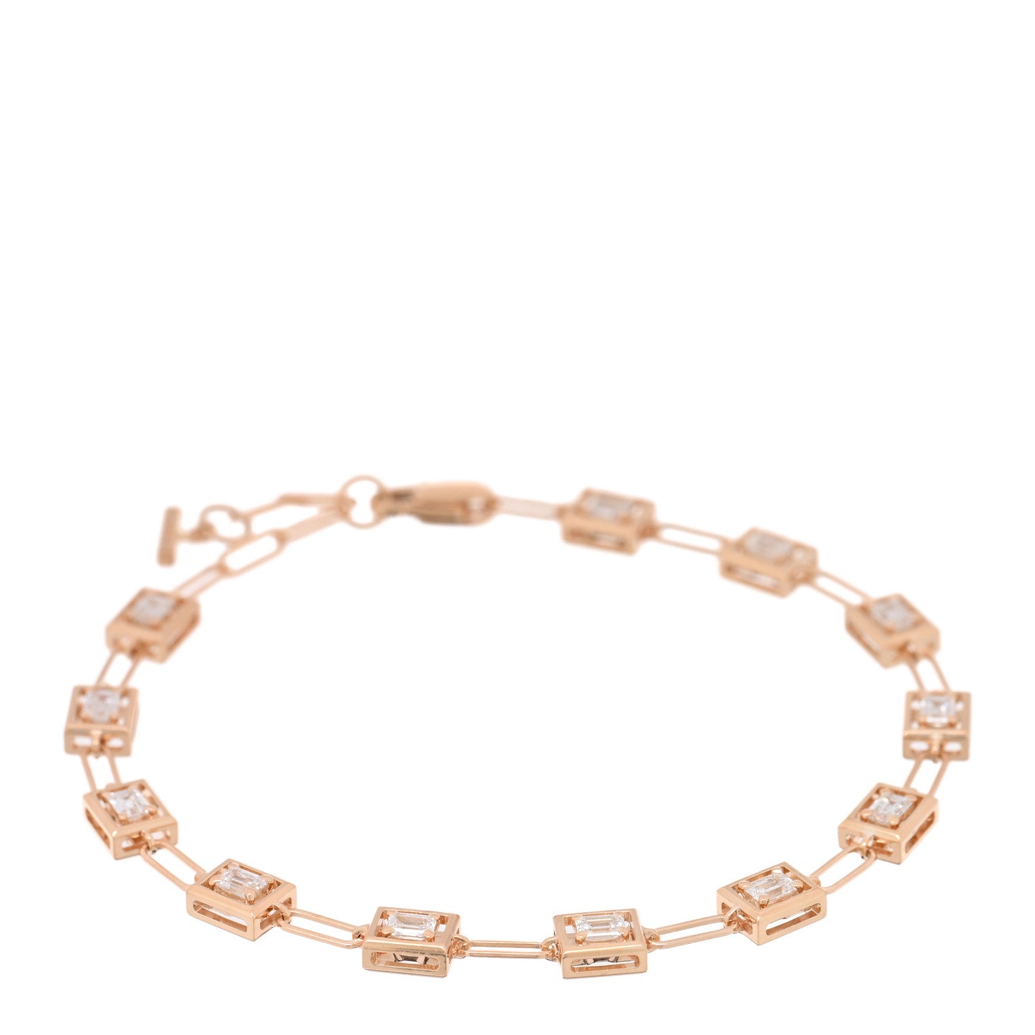 Tiffany 18K Rose Gold Diamond Jewel Box Bracelet 1 of 4