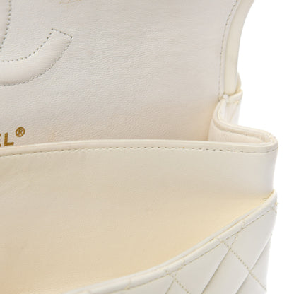 Chanel Lambskin Quilted Medium Double Flap White 9 of 25