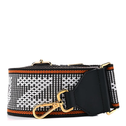 Fendi Cannete Ribbon Poly Vitello Century Logo Adjustable Strap You White Brandy Black 1 of 5