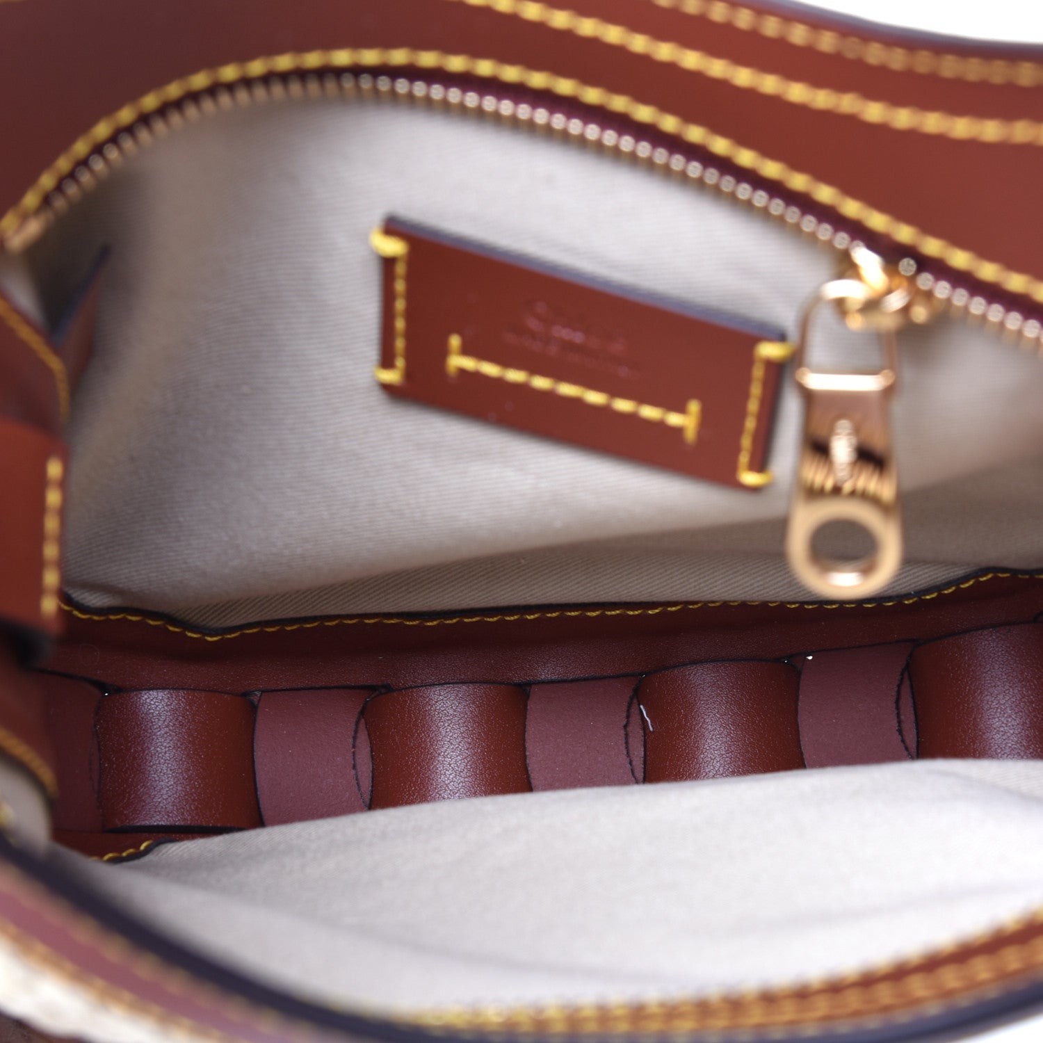 Chloe Calfskin Raffia Embroidered Small Darryl Crossbody Brown 5 of 9
