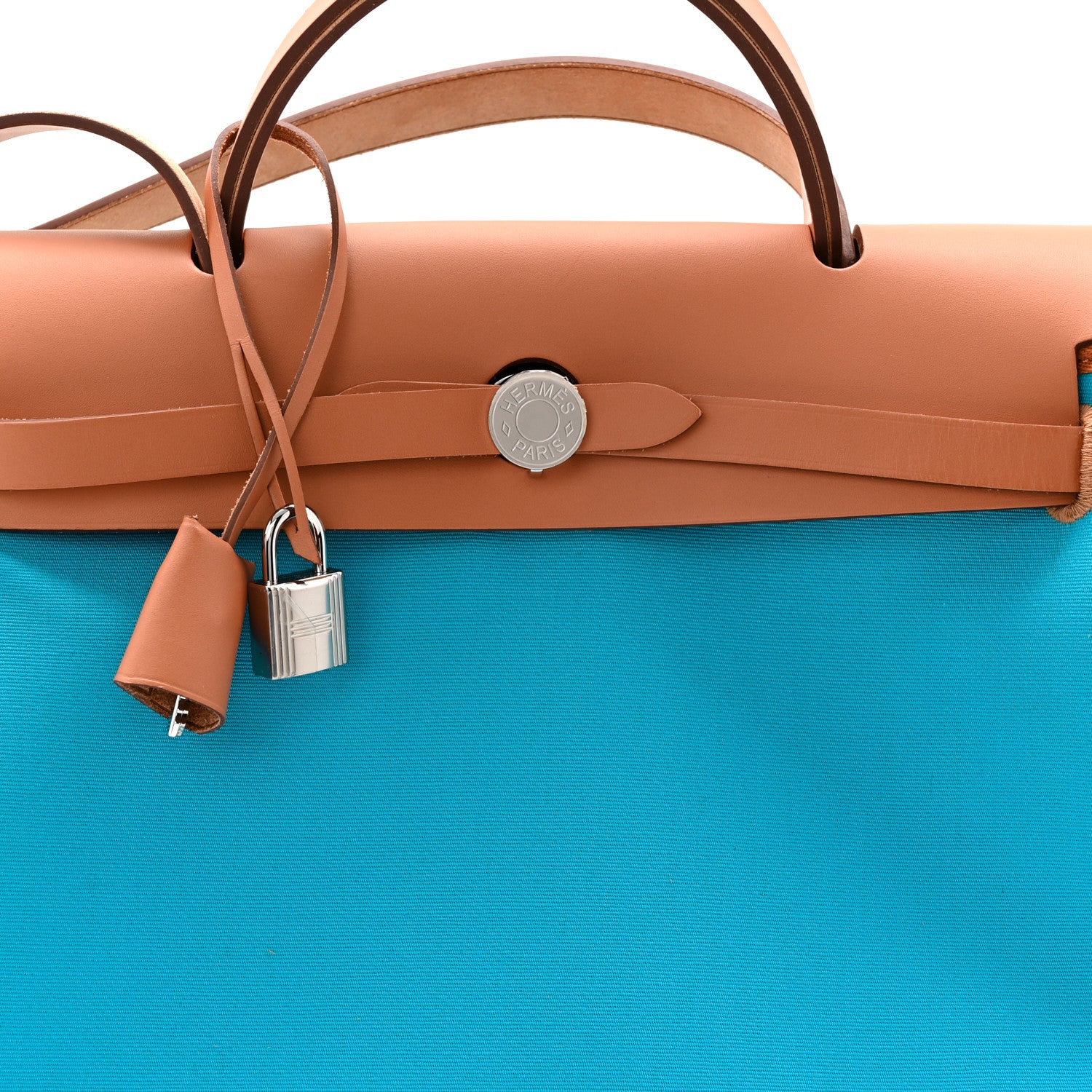 Hermes Toile Officier Vache Hunter Verso Herbag Zip Retourne PM 31 Bleu Azteque Menthe 9 of 11