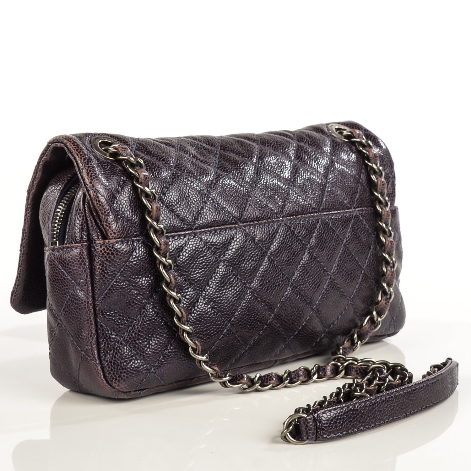 Chanel Iridescent Caviar Quilted Small Chic Flap Dark Purple 3 of 9