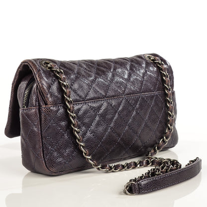 Chanel Iridescent Caviar Quilted Small Chic Flap Dark Purple 3 of 9