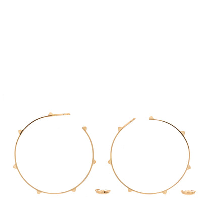 Hermes 18K Rose Gold Mini Clous Hoop Earrings 4 of 6