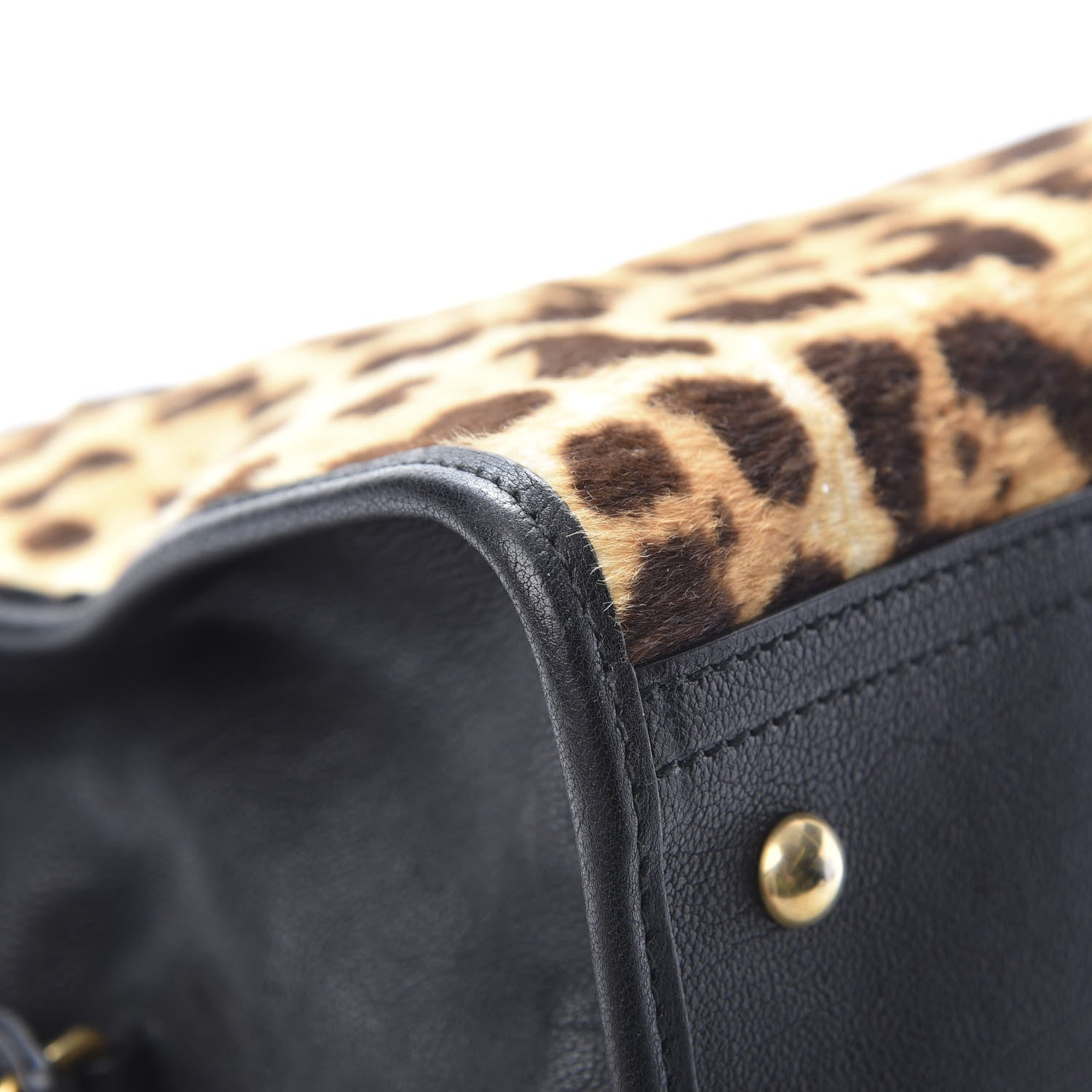 Saint Laurent Pony Hair Calfskin Leopard Print Medium Cabas Chyc Black 11 of 16