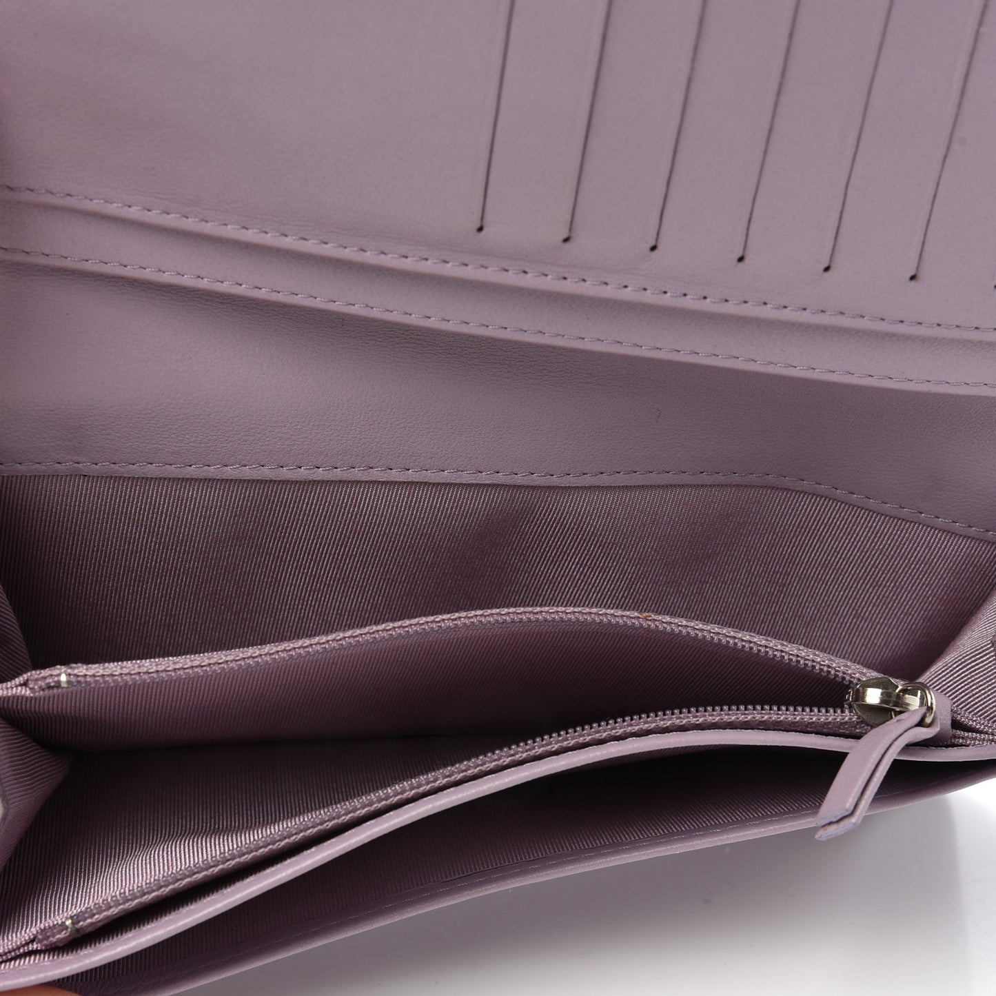 Lambskin Quilted Yen Wallet Light Purple