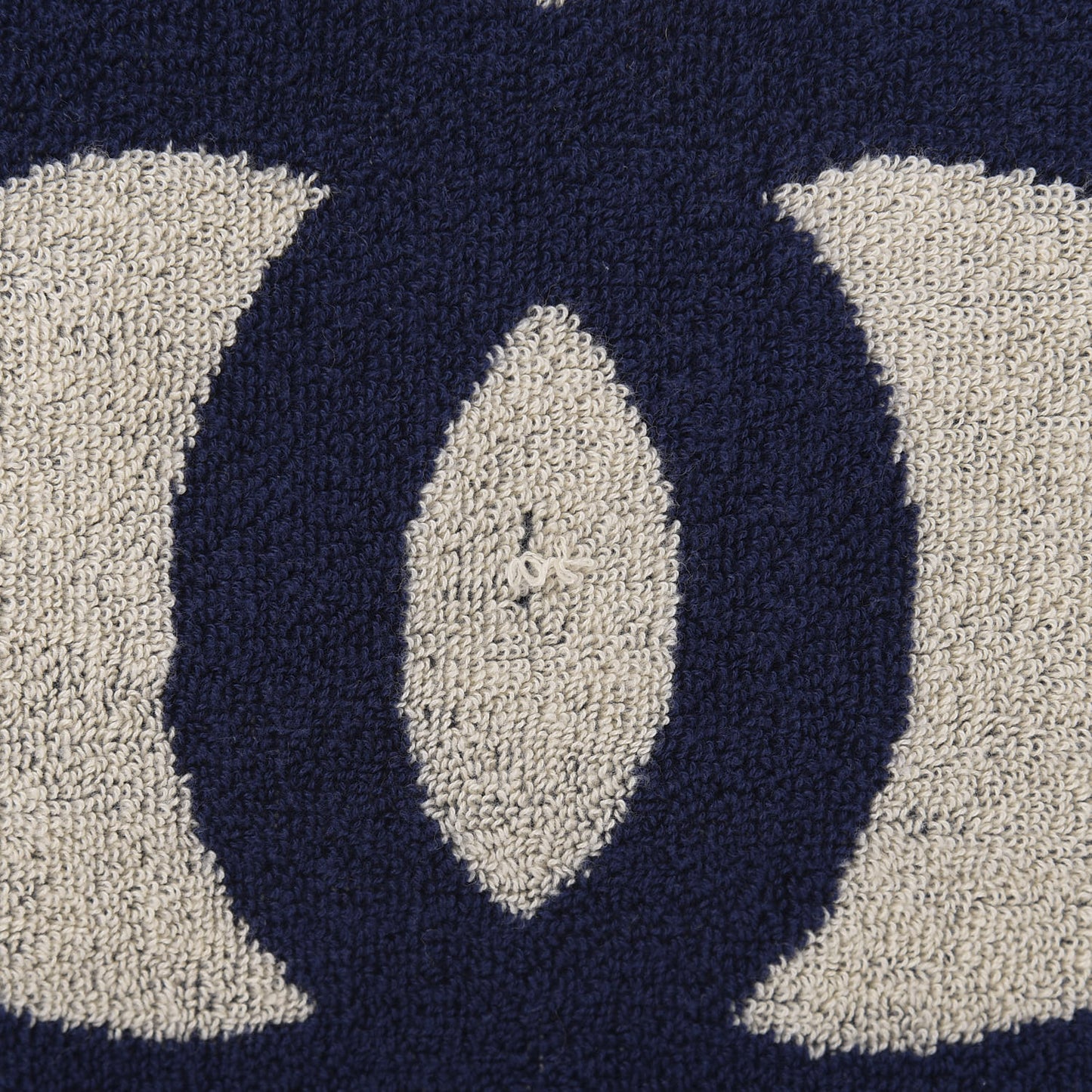 Terry Cotton CC Beach Tote Towel Set Navy Blue Beige