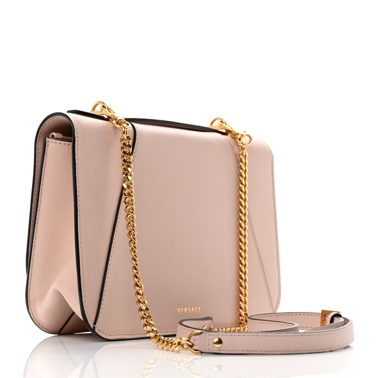 Versace Vitello Barocco Virtus Top Handle Shoulder Bag Pink 3 of 10
