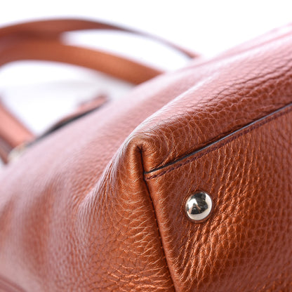 Gucci Metallic Cellarius Calfskin Small Soho Top Handle Satchel Burnt Orange 9 of 13