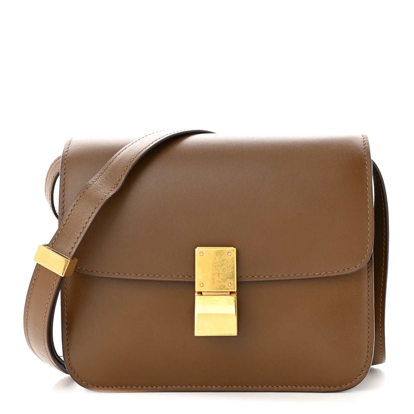 Box Calfskin Teen Classic Box Flap Bag Camel