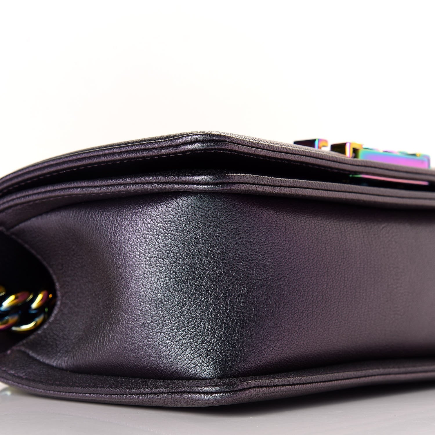 Chanel Iridescent Goatskin Quilted Small Boy Flap Purple 7 of 12