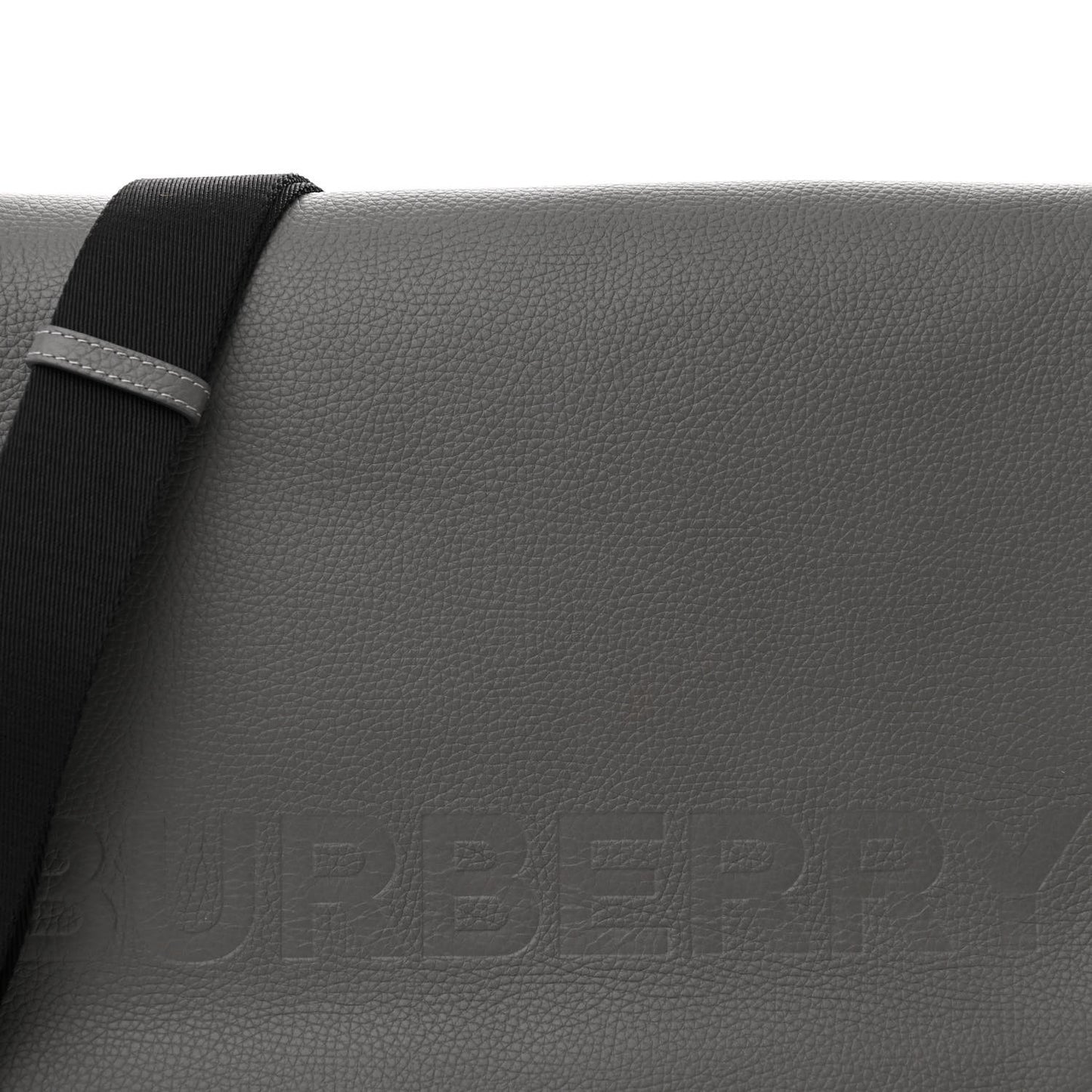 Calfskin Logo Messenger Charcoal Grey