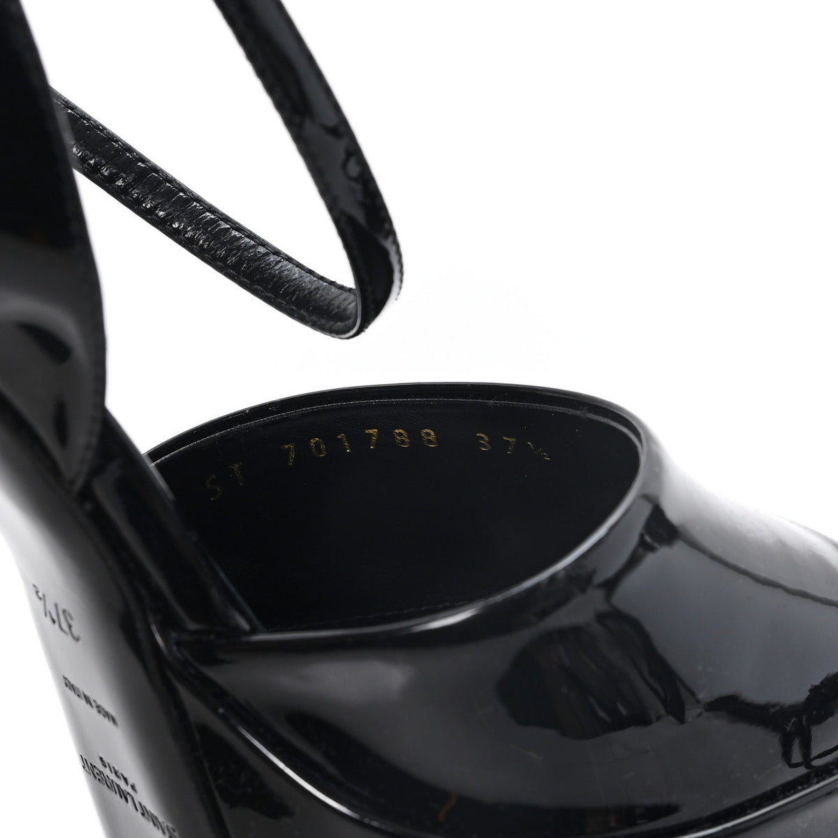 Saint Laurent Vernice Grupy Sexy 95 Tanouk Platform Sandals 37.5 Black 9 of 10