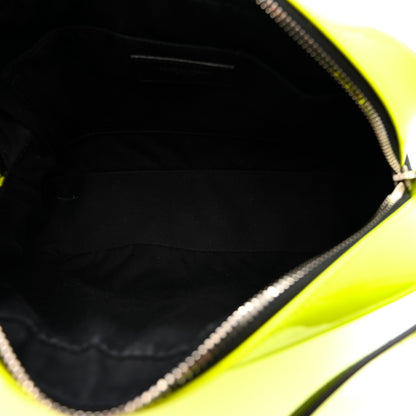 Saint Laurent Patent Calfskin Matelasse Monogram Lou Camera Bag Neon Yellow 5 of 10